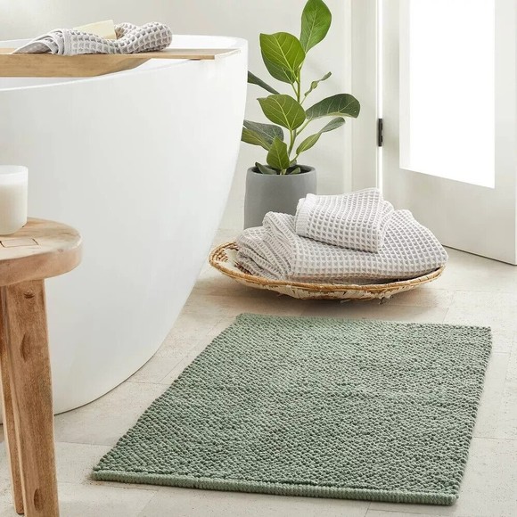 Casaluna Bath Casaluna Textured Bath Mat Green 2x 34 10 Cotton